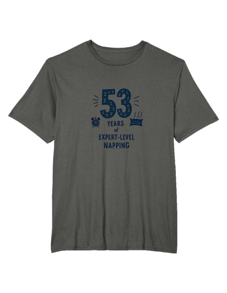 Camiseta Divertida para Hombre 53 Años de Siestas Experto