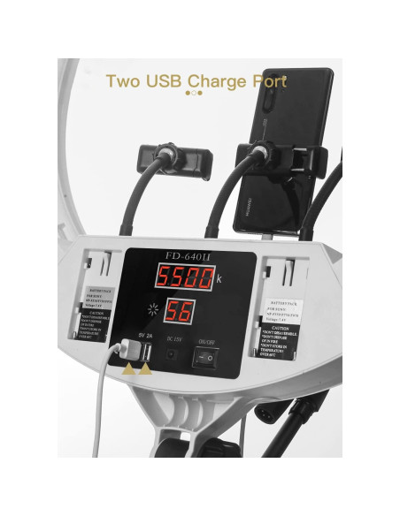 Anillo de Luz LED 55cm FD640II 100W Bicolor para Fotografía