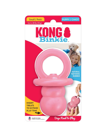 KONG Binkie Juguete para Cachorros Pequeños - Rellenable Azul