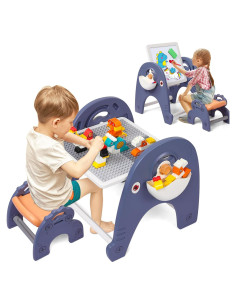 Conjunto de Mesa y Sillas para Niños GarveeHome 4 en 1