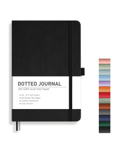 Cuaderno de Puntos RETTACY A5 Tapa Dura Cuero 192 Páginas