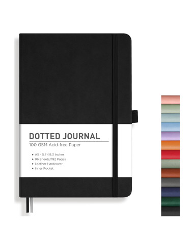 Cuaderno de Puntos RETTACY A5 Tapa Dura Cuero 192 Páginas