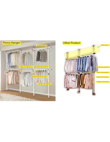 Sistema de Armario Tension Hanger Prince 6 Niveles Expandible