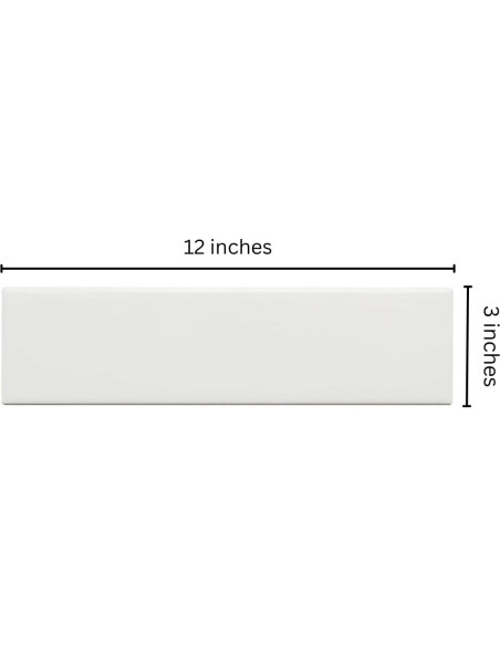 Azulejo Cerámico Subway Tenedos Blanco 30.48x7.62 cm Brillante - 50 Pcs
