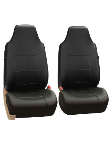 Cubiertas de Asiento de Cubo FH Group PU Cuero Negro - Ajuste Universal