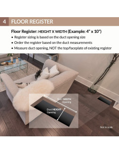 Registro de Piso Accord ABFRBR410 Louvered 10x25 cm Marrón 2