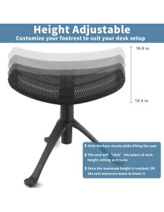 Reposapiés Ergonómico Ajustable NEPIKE 39-50 cm Malla Transpirable 2
