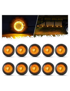 Partsam 10 Pcs Luces LED Marcador 2" Ámbar Impermeables