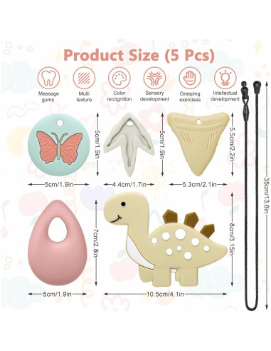 Collar Masticable Sensorial MR.TIMELAG - Set de 5 Piezas