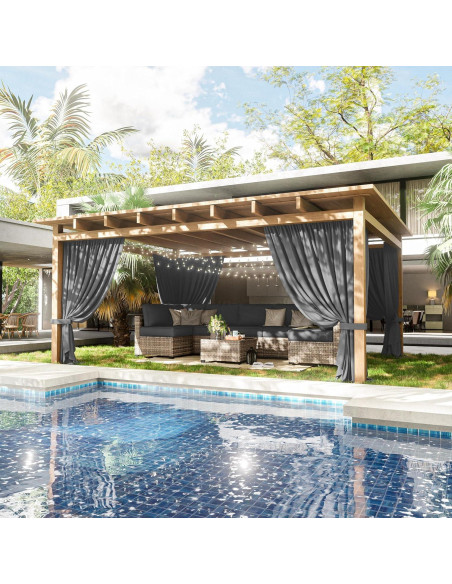 Cortina de Gazebo Tounosnt 4 Paneles Impermeable 3.66x4.88m