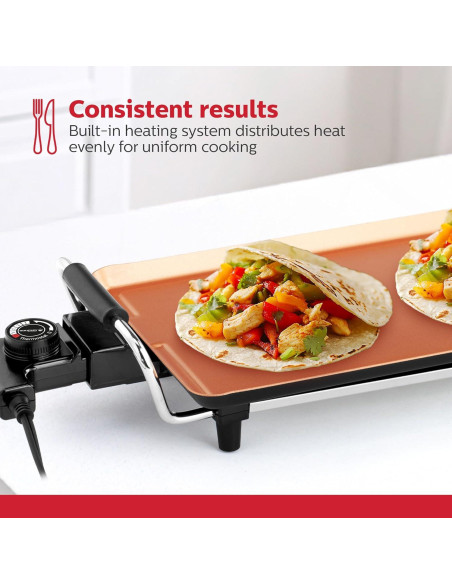 Plancha Eléctrica Holstein Housewares 40x51cm Antiadherente