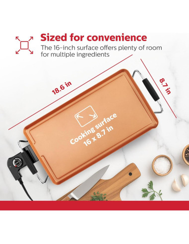 Plancha Eléctrica Holstein Housewares 40x51cm Antiadherente