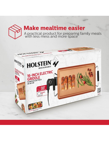 Plancha Eléctrica Holstein Housewares 40x51cm Antiadherente