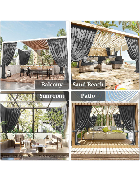 Cortina de Gazebo Tounosnt 4 Paneles Impermeable 3.66x4.88m