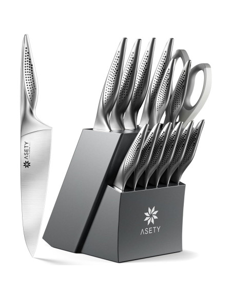 Juego de cuchillos de cocina ASETY 15 piezas acero inoxidable