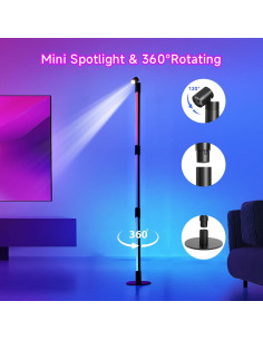 Lámpara de Piso LED RGB SANBEN FL-002-B con Control Remoto 2