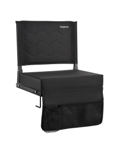 Silla Plegable de Grada Dicprms con Respaldo y Cojín Negro