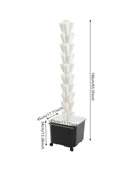 Torre de Cultivo Hidropónico ZONGFOW 10 Niveles 50 Plantas