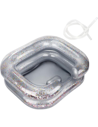 Bañera Inflable AirSwim para Lavado de Cabello Gris