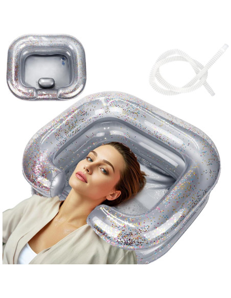 Bañera Inflable AirSwim para Lavado de Cabello Gris