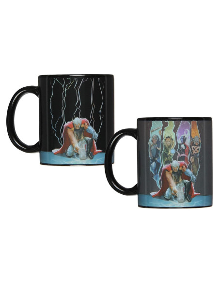 Taza de Café Cambiante Marvel Thor El Poderoso Vengador 396g