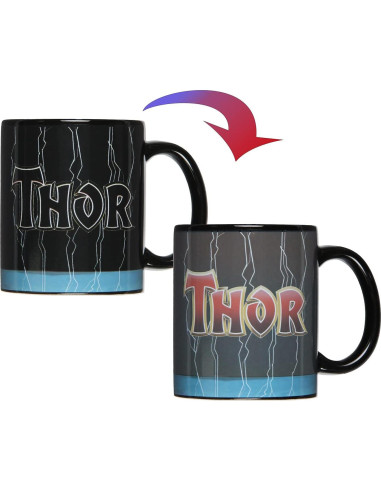Taza de Café Cambiante Marvel Thor El Poderoso Vengador 396g
