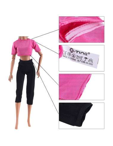 Conjunto de Ropa de Yoga E-TING 3 Piezas para Muñeca 29.21 cm
