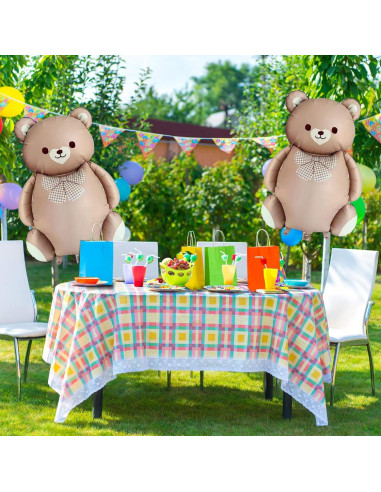 2 Globos de Oso Marrón 90 cm Aluminio para Baby Shower