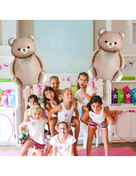 2 Globos de Oso Marrón 90 cm Aluminio para Baby Shower