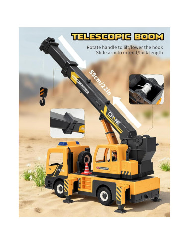 Camión Grúa Grande Coroiesty con Brazo Extensible y Sonidos