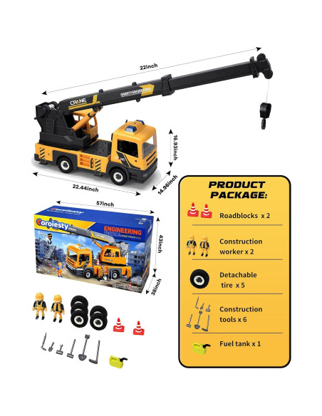 Camión Grúa Grande Coroiesty con Brazo Extensible y Sonidos