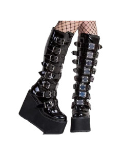 Botas de Plataforma Gruesa HINDOLA para Mujeres - Negro 11cm