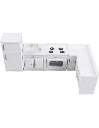 Kit de Muebles de Cocina para Casa de Muñecas Haomian 1:12