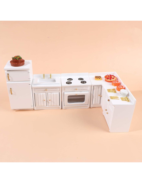 Kit de Muebles de Cocina para Casa de Muñecas Haomian 1:12