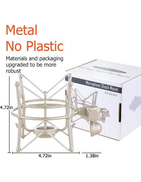 Soporte de choque para micrófono MX22-L, metal, 0.56 kg