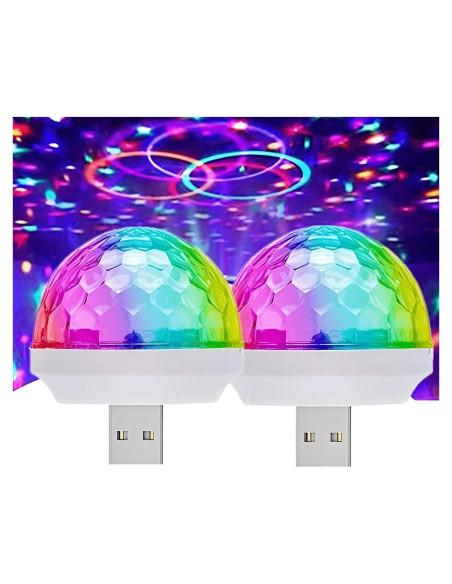 Luz Disco Mini USB Soseelnee 2 Paquetes RGB Activada por Sonido