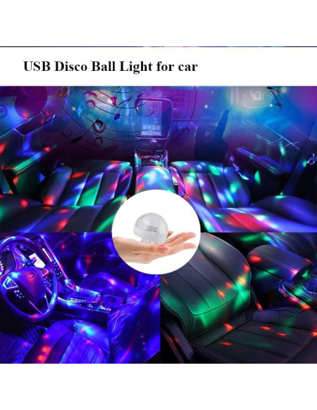 Luz Disco Mini USB Soseelnee 2 Paquetes RGB Activada por Sonido