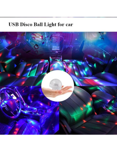 Luz Disco Mini USB Soseelnee 2 Paquetes RGB Activada por Sonido