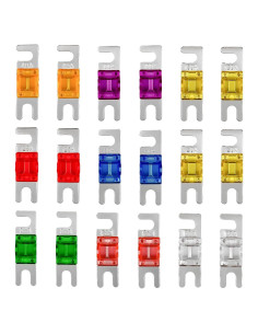 18 Fusibles ANL Mini para Coche 20A-150A Suvnie Colorido