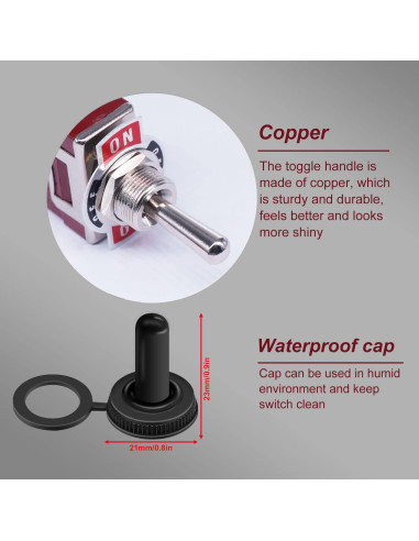 Interruptor de Palanca Momentáneo Weideer 15A 250V a Prueba de Agua