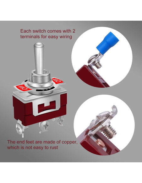 Interruptor de Palanca Momentáneo Weideer 15A 250V a Prueba de Agua