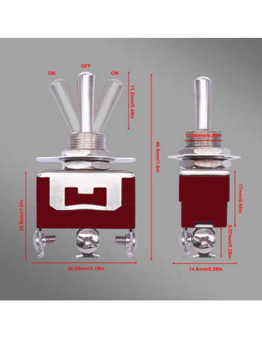 Interruptor de Palanca Momentáneo Weideer 15A 250V a Prueba de Agua
