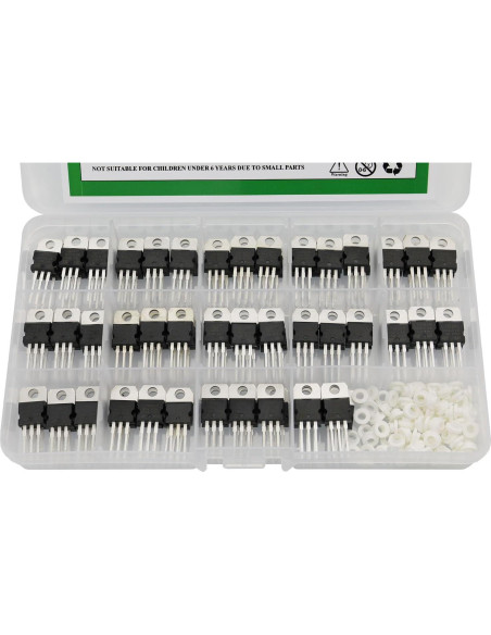 Kit de Surtido de Transistores Reguladores de Voltaje Raogoodcx 84 Pcs