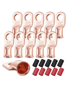 Conectores de Batería XHF 10pcs 2 AWG-3/8 Cobre con Termocontraíble