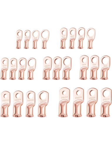 Conectores de Batería XHF 10pcs 2 AWG-3/8 Cobre con Termocontraíble