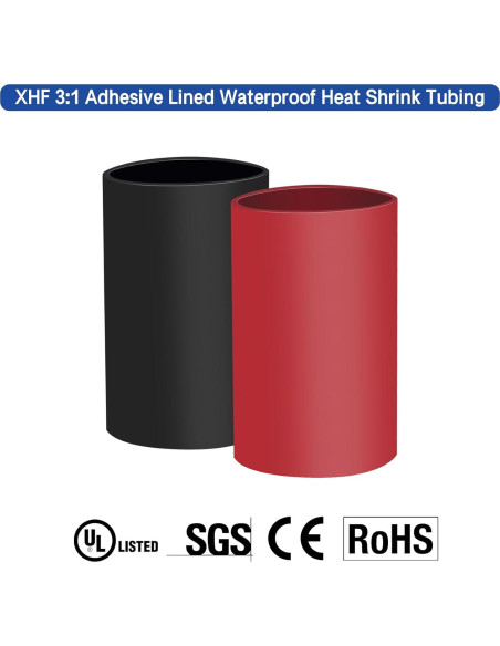 Conectores de Batería XHF 10pcs 2 AWG-3/8 Cobre con Termocontraíble