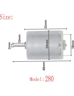 Motor DC Mini 280 BYDGUMEI 3-12V 1500-11000RPM - 3 Pcs 2