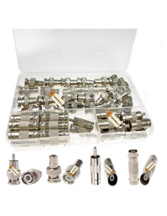 Adaptador BNC a RCA Lsgoodcare 48 Piezas Coaxial Seguridad