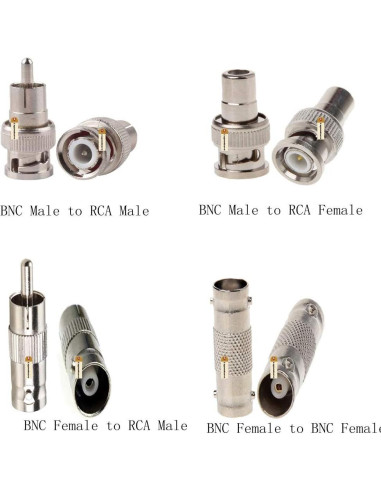 Adaptador BNC a RCA Lsgoodcare 48 Piezas Coaxial Seguridad