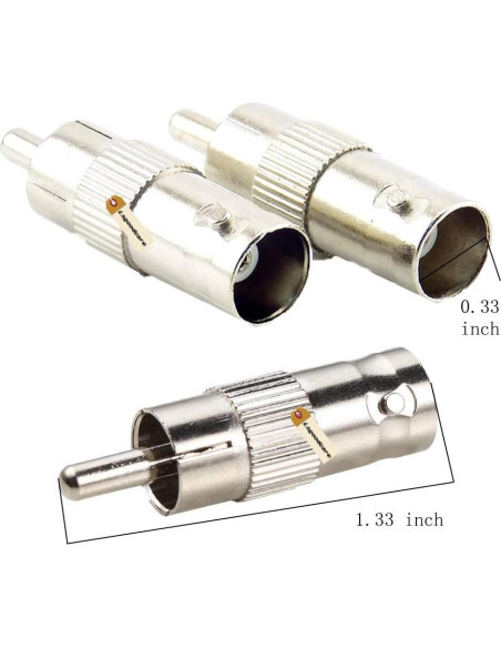Adaptador BNC a RCA Lsgoodcare 48 Piezas Coaxial Seguridad
